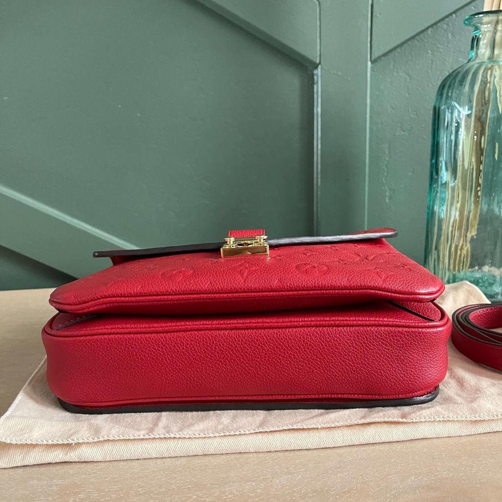 ❌SOLD❌Louis Vuitton Pochette Metis Empreinte Red Cerise Leather Bag DU0198 - Picture 7 of 15